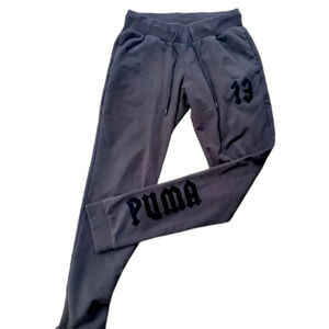 RARE Fenty Rihanna x Puma Lucky 13 Velvet Embellished Joggers in Black Size S